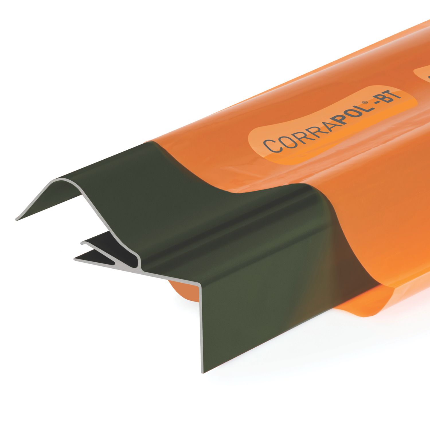 Corrapol-BT Rock n Lock Aluminium Rigid Side Flashing Green 125 x 97mm x 6m (661VK)