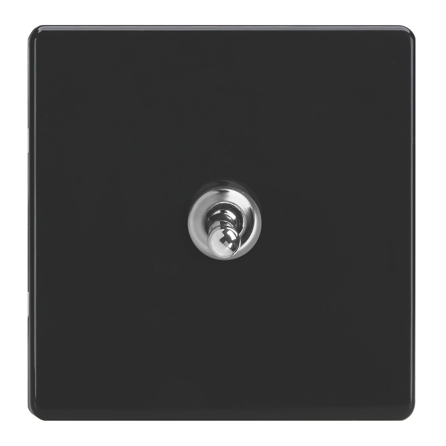 Varilight 10A 1-Gang 2-Way Light Switch Jet Black with Colour-Matched Inserts (661YT)