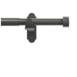 Rothley Polished Gunmetal Extendable Curtain Pole w/ Stud Finials 28mm x 125-216cm