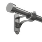 Rothley Polished Gunmetal Extendable Curtain Pole w/ Stud Finials 28mm x 125-216cm