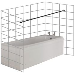 Croydex Straight Premier Shower Curtain Rail Stainless Steel Chrome 2000mm