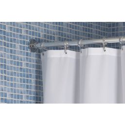 Croydex Straight Premier Shower Curtain Rail Stainless Steel Chrome 2000mm