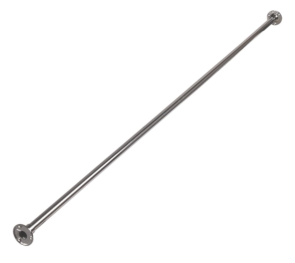 Croydex Straight Premier Shower Curtain Rail Stainless Steel Chrome 2000mm