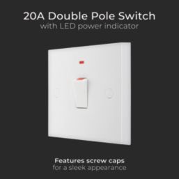 British General 900 Series 20A 1-Gang DP Control Switch White with Neon