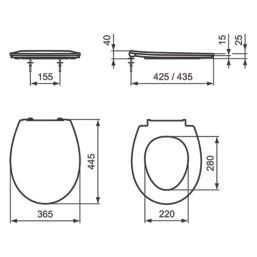 Ideal Standard Sandringham  Toilet Seat Plastic White