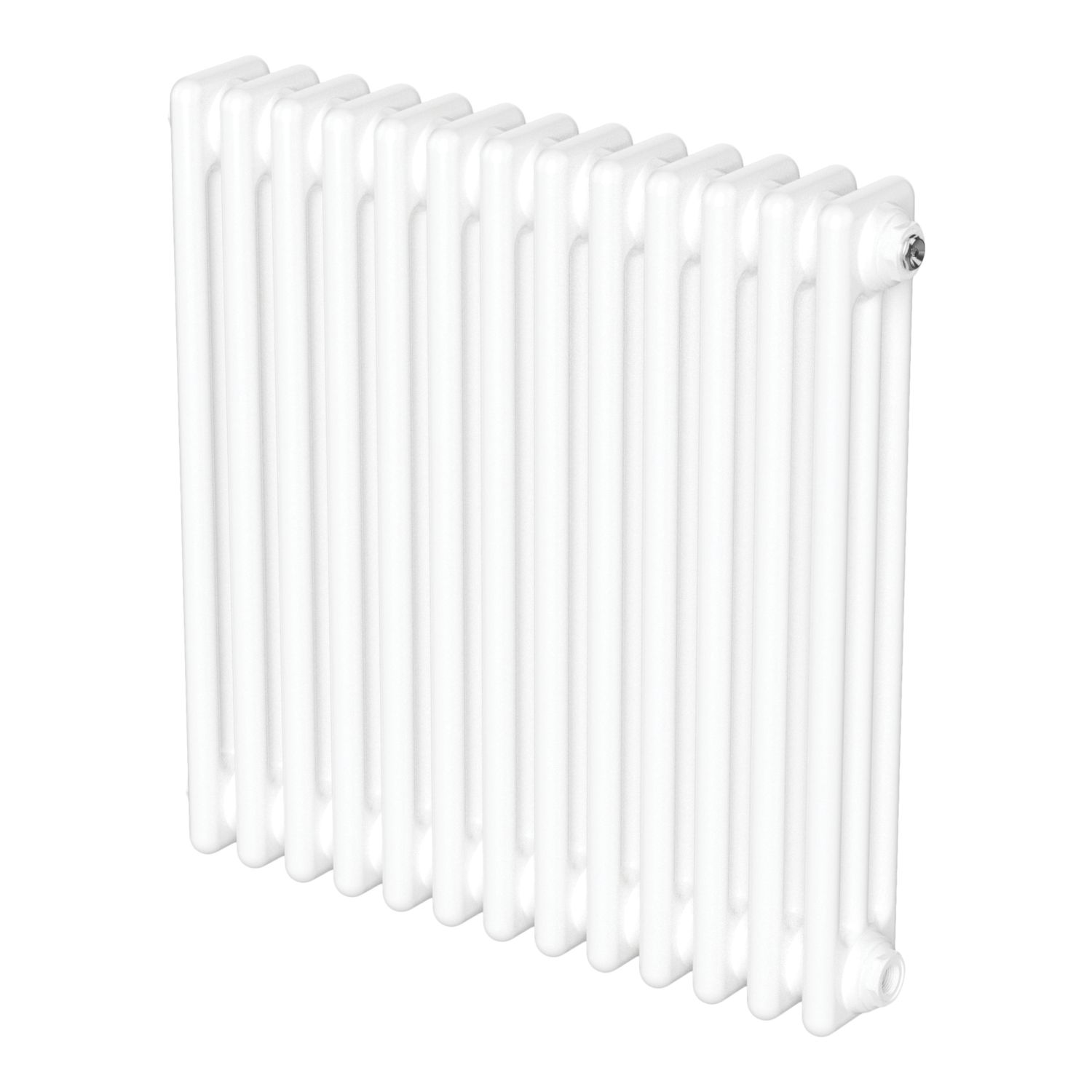 Flomasta 600mm x 605mm 2580BTU White Horizontal 3 Column Radiator (662AH)