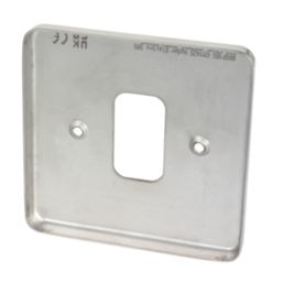 Hager Sollysta WRGP1BS 1-Module Grid Faceplate Brushed Steel