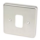 Hager Sollysta WRGP1BS 1-Module Grid Faceplate Brushed Steel
