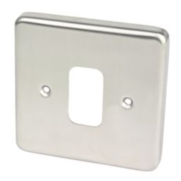 Hager Sollysta WRGP1BS 1-Module Grid Faceplate Brushed Steel
