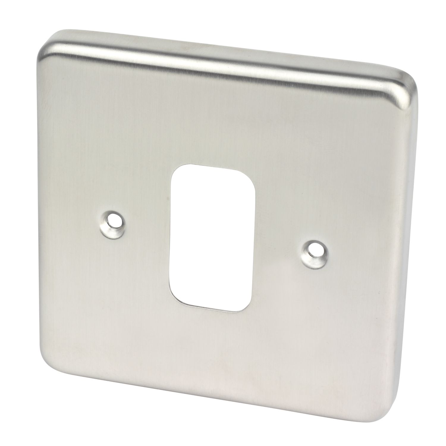 Hager Sollysta WRGP1BS 1-Module Grid Faceplate Brushed Steel (662AM)