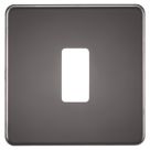 Knightsbridge  1-Module Grid Faceplate Black Nickel