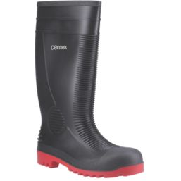 Centek  Size 7  Black Steel Toe Cap Safety Wellies
