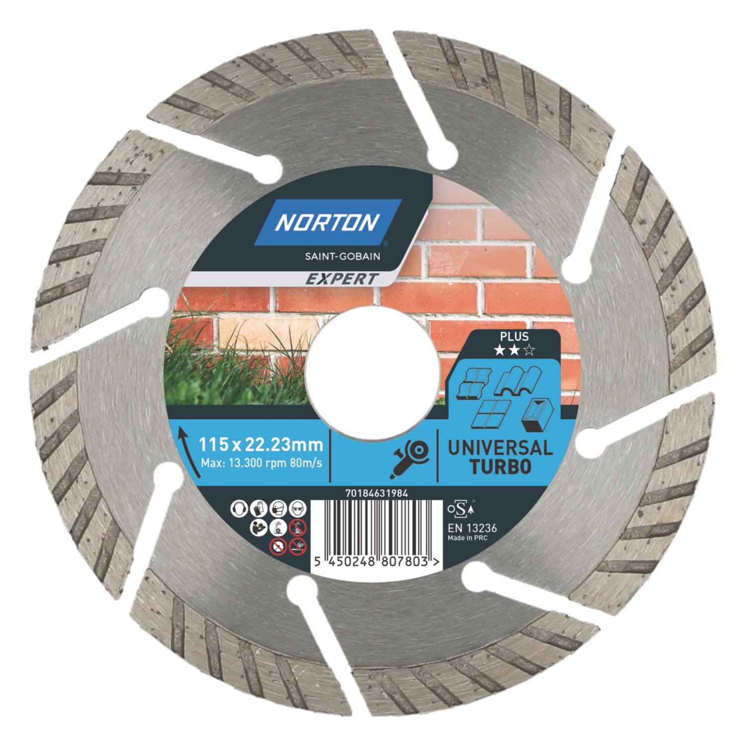 Norton Expert 70184631984 Multi-Material Diamond Blade 115mm x 22.23mm (662EC)
