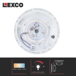 Lexco Pegasi Indoor & Outdoor Round LED Bulkhead Black 16W 1200-1900lm