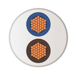 Time 2182Y White 2-Core 0.75mm² Flexible Cable 10m Coil