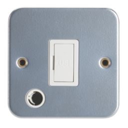Contactum  13A Unswitched Metal Clad Fused Spur & Flex Outlet   with White Inserts