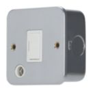 Contactum  13A Unswitched Metal Clad Fused Spur & Flex Outlet   with White Inserts