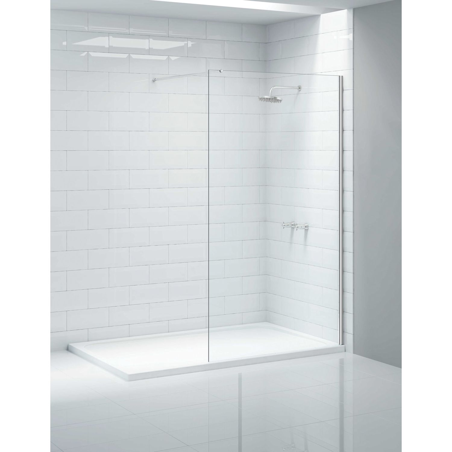 Triton Neo Frameless Showerwall Chrome 1200mm x 2015mm (662TK)