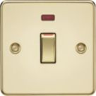 Knightsbridge  45A 1-Gang DP Control Switch Polished Brass with LED