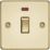 Knightsbridge  45A 1-Gang DP Control Switch Polished Brass with LED