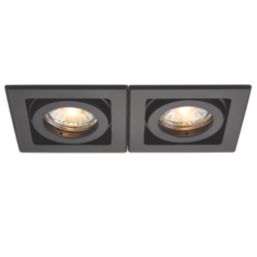 Saxby Xeno Swivel & Tilt Rectangular Recessed 2-Light Downlight Matt Black