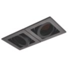 Saxby Xeno Swivel & Tilt Rectangular Recessed 2-Light Downlight Matt Black