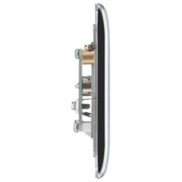 British General Nexus Metal 2-Gang Double Coaxial TV / FM Socket Polished Chrome