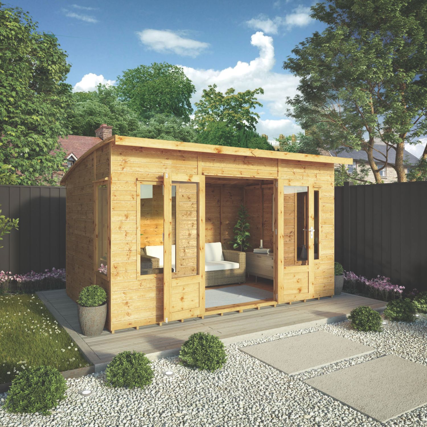 Mercia Helios 11' 6" x 7' 6" (Nominal) Pent Timber Summerhouse (662YL)