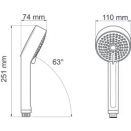 Mira Beat Shower Handset Chrome 111mm x 251mm