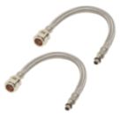 Essentials Flexible Tap Connectors 15mm x M10 x 300mm 2 Pack