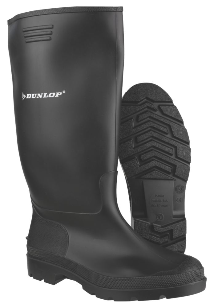 Dunlop Pricemastor Size 10 Black Non Safety Wellies Screwfix