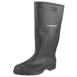 Dunlop Pricemaster 380PP Metal Free  Non Safety Wellies Black Size 10