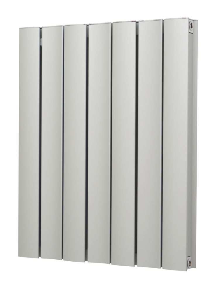 600mm X 485mm 2104BTU Matt Chrome Vertical Designer Radiator Screwfix   6638F P