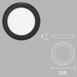4lite Hampton Round LED Black Cool White Under Cabinet Light Without Bezel 1.8W 110lm
