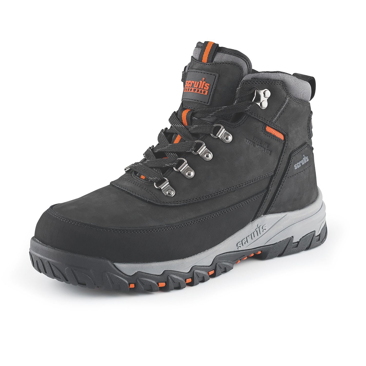 Scruffs Scarfell Size 12 Black Steel Toe Cap Safety Boots (663EJ)