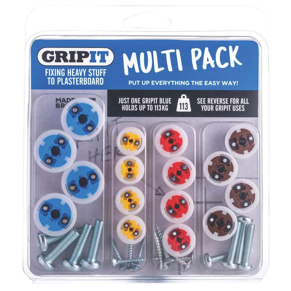 GripIt Assorted Plasterboard Fixings 16 Pieces - Screwfix