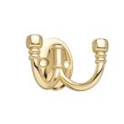 Decohooks Two Prong Wide Ball End Hook Brass 45mm