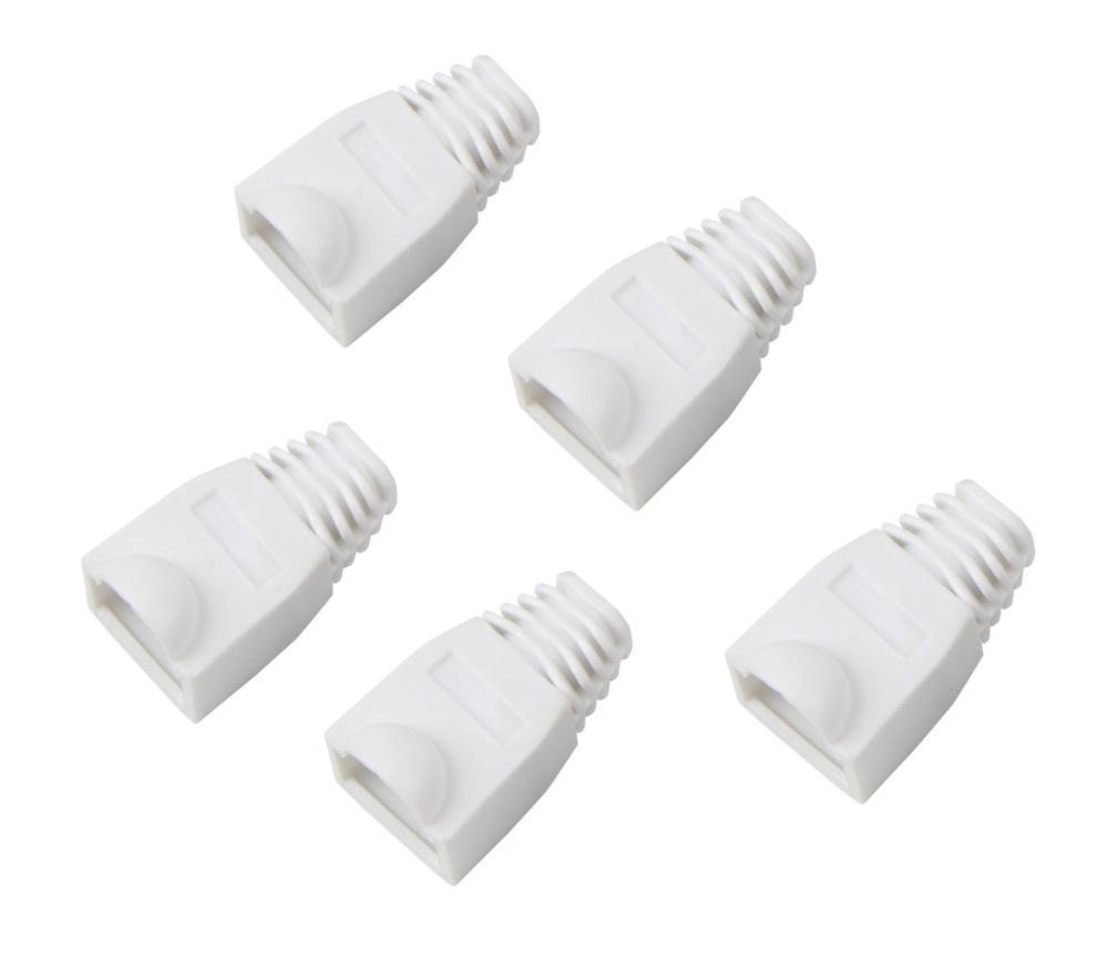 Labgear RJ45 PVC Boots 8mm White 5 Pack - Screwfix