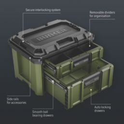 Bunker Load-Up Stacking 2  Drawer Tool Box 16.54"