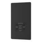 LAP  2-Gang Dual Voltage Shaver Socket 115/240V Matt Black with Black Inserts