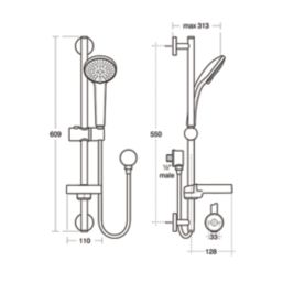 Ideal Standard Idealrain M3 Shower Kit Chrome