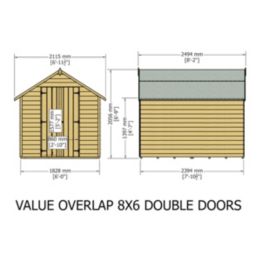 Shire  8' x 6' (Nominal) Apex Overlap Timber Shed