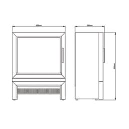 Be Modern Qube Matt Black Electric Stove 435mm x 560mm