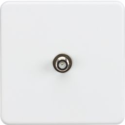 Knightsbridge  1-Gang F-Type Satellite Socket Matt White