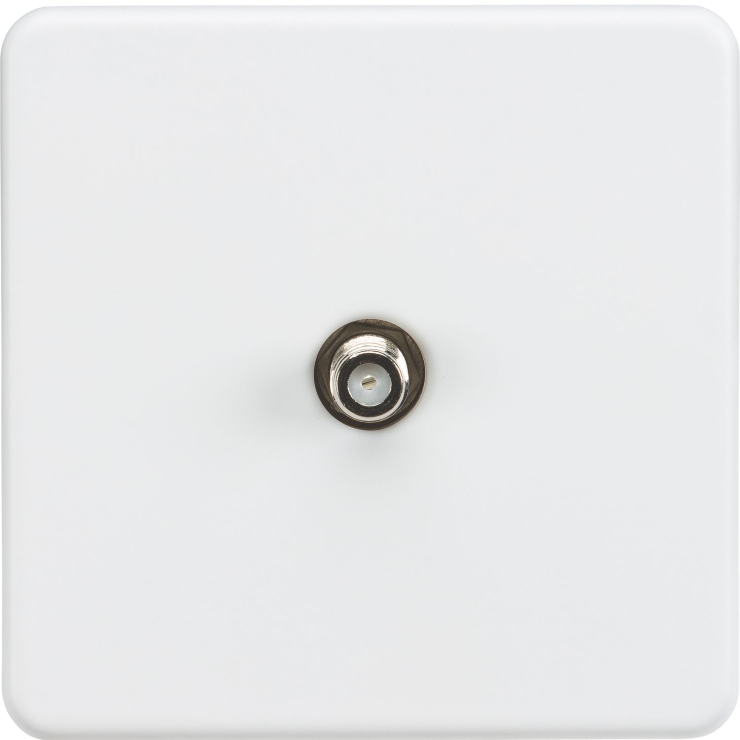 Knightsbridge 1-Gang F-Type Satellite Socket Matt White (663TY)