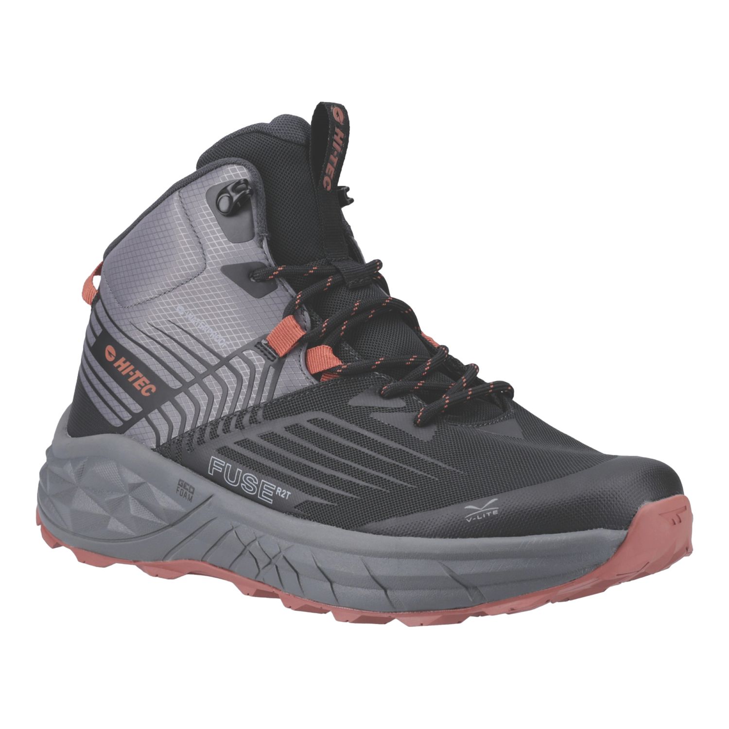 Hi-Tec Fuse Trail Mid Size 11 Charcoal Waterproof Non Safety Work Boots (663XE)