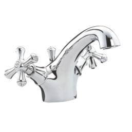 Bristan Colonial Chrome 120mm Cloakroom Cross Head Mono Basin Mixer Tap  With Pop-Up Waste