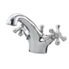 Bristan Colonial Chrome 120mm Cloakroom Cross Head Mono Basin Mixer Tap  With Pop-Up Waste