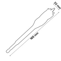 Erbauer  Hex Shank 5-Flute Auger Wood Drill Bit 22mm x 165mm