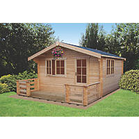 Shire Kinver 12' x 13' 6" (Nominal) Apex Timber Log Cabin